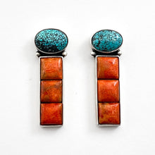 Load image into Gallery viewer, Coral & Turquoise Earrings<br>By Mike Bird Romero