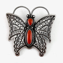 Load image into Gallery viewer, Coral Butterfly<br>By Herman Smith<br>Pin/Pendant
