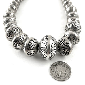 25" Classic Sterling Silver Beads<br>By Marie Yazzie
