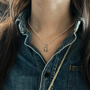 Tiny Sterling Blossom On Ball Chain