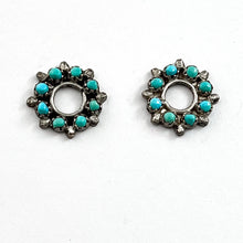 Load image into Gallery viewer, Tiny Turquoise Circle Earrings
