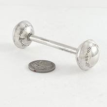 Load image into Gallery viewer, Small Silver Baby Rattle&lt;br&gt;By Monica Smith

