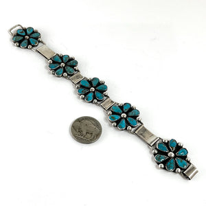 Vintage Flower Power Link Bracelet