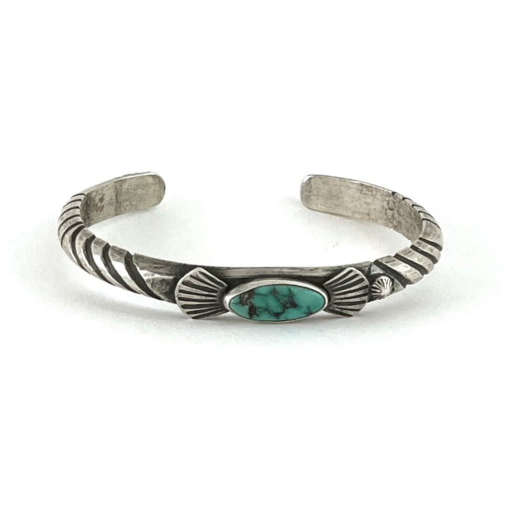 R.CHEE SILVER AND TURQUOISE BRACELET