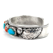 Load image into Gallery viewer, Coral &amp; Turquoise Bracelet&lt;br&gt;By Glen Adakai
