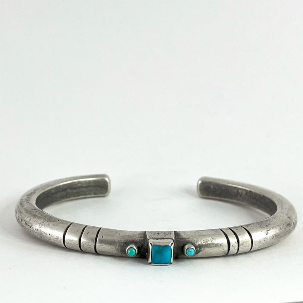 Ingot Silver With Royston Turquoise<br>Size: L