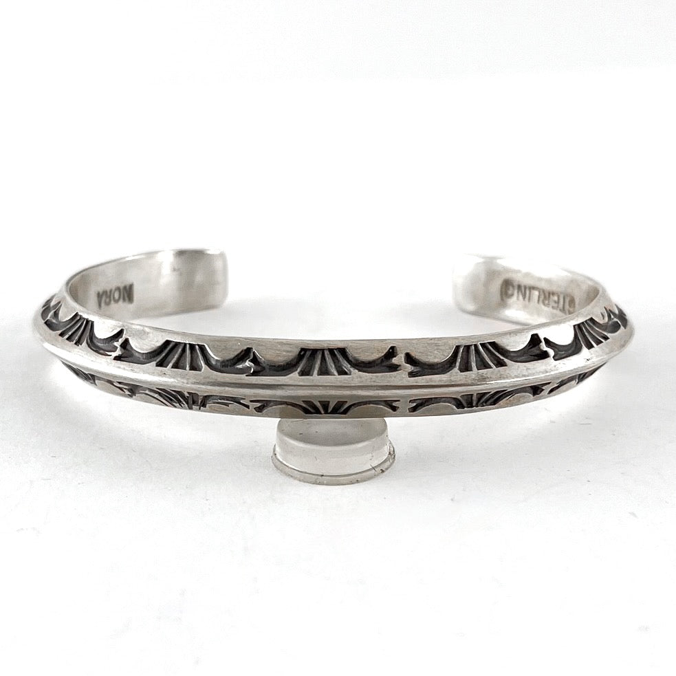 Stamped Silver Bracelet<br>By Nora Bill
