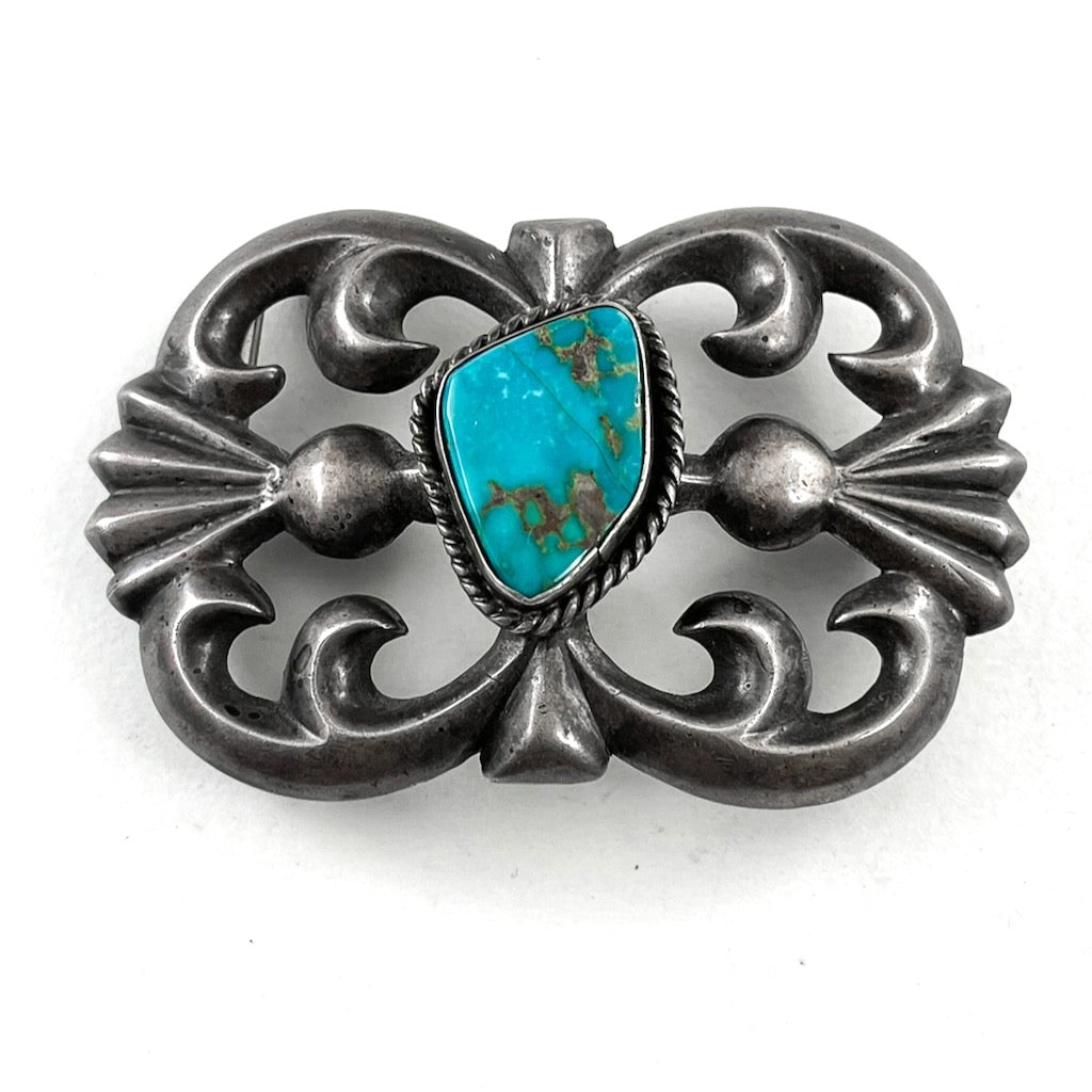 Buckle With Blue Gem<br>By Wilford B. Henry