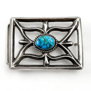 Vintage Sandcast Buckle With Stone