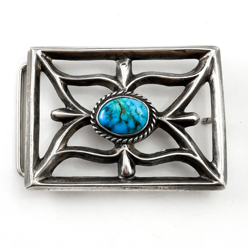 Vintage Sandcast Buckle With Stone