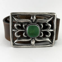 Load image into Gallery viewer, Vintage Sterling Buckle With Cerrillos Turquoise
