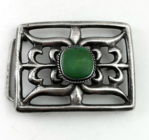 Vintage Sterling Buckle With Cerrillos Turquoise