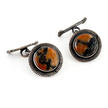 Load image into Gallery viewer, Vintage Petrified Wood Cufflinks
