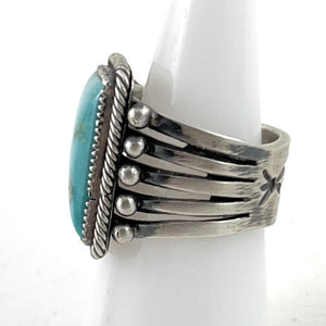 Morenci Turquoise<br>By Steve Arviso<br>Size: 8