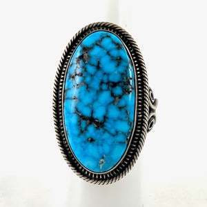 Kingman Turquoise Ring<br>By Steve Arviso<br>Size: 7
