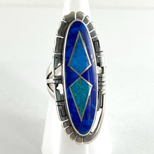 Load image into Gallery viewer, Lapis &amp; Turquoise Inlay&lt;br&gt;By Gilbert Nelson&lt;br&gt;Size: 7.5
