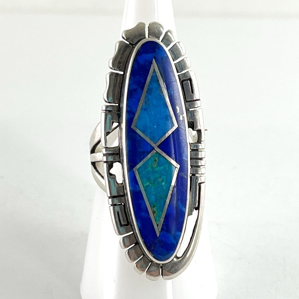 Lapis & Turquoise Inlay<br>By Gilbert Nelson<br>Size: 7.5