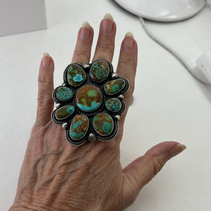 Big Royston Turquoise Ring<br>By Reada Begay<br>Size: 10