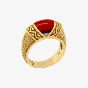 Gold Inlay Ring<br>By James Little<br>Size: 6.5