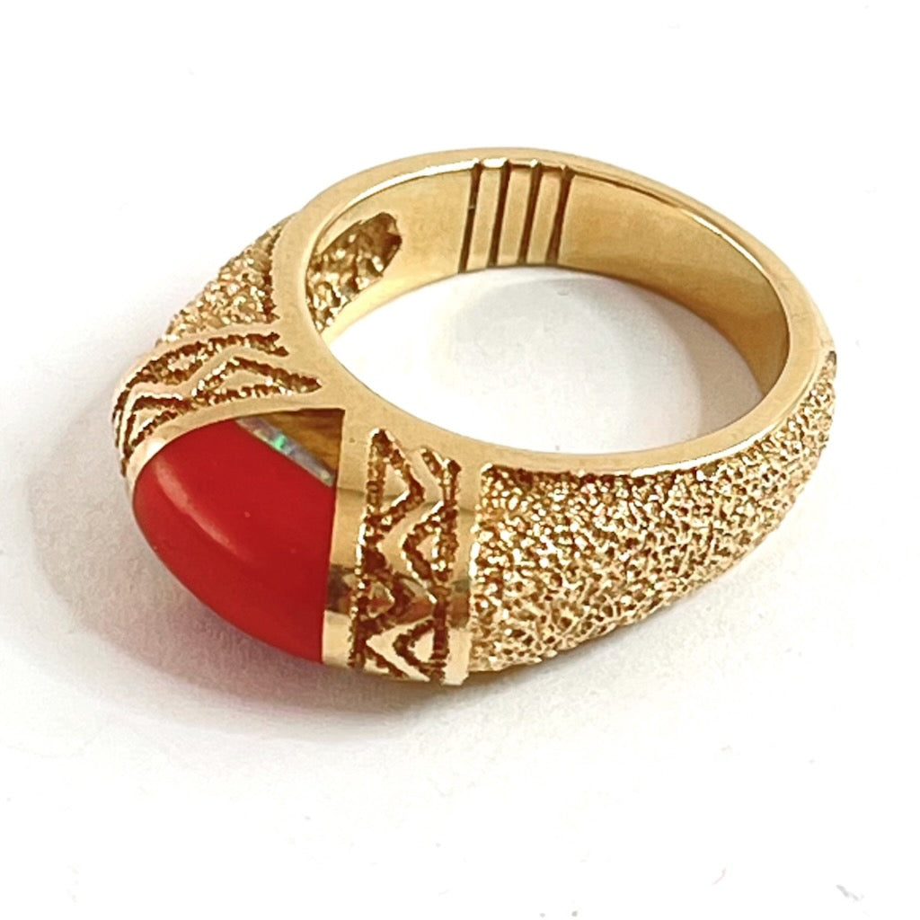 Gold Inlay Ring<br>By James Little<br>Size: 6.5