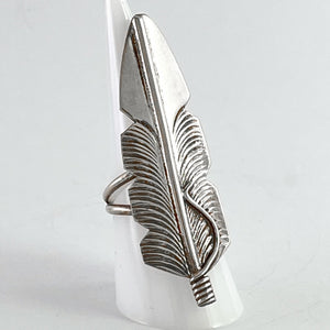 Sterling Silver Feather Ring<br>By Chris Charley<br>Size: 8
