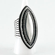 Load image into Gallery viewer, Silver Stamped Shield Ring<br>By Curtis Pete<br>Size: 9
