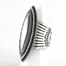 Load image into Gallery viewer, Silver Stamped Shield Ring<br>By Curtis Pete<br>Size: 9
