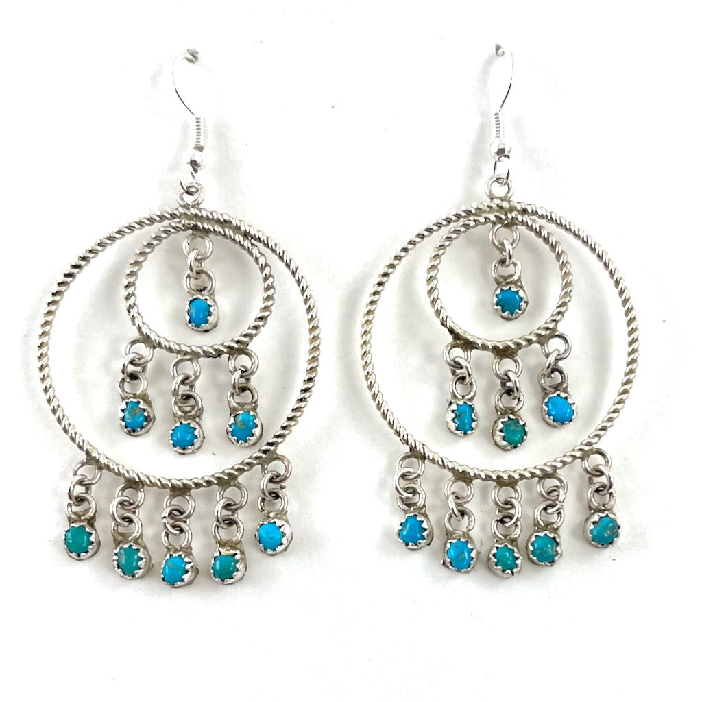 Textured Hoops With Drops<br>By Mike Bitsie