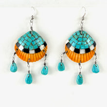 Load image into Gallery viewer, Pueblo Shell Earrings With Dangles
