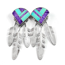 Load image into Gallery viewer, Sleeping Beauty &amp; Sugilite Earrings&lt;br&gt;By Ray Tracey
