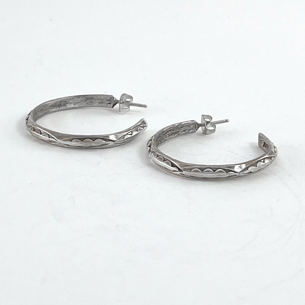 Stamped Sterling Hoops