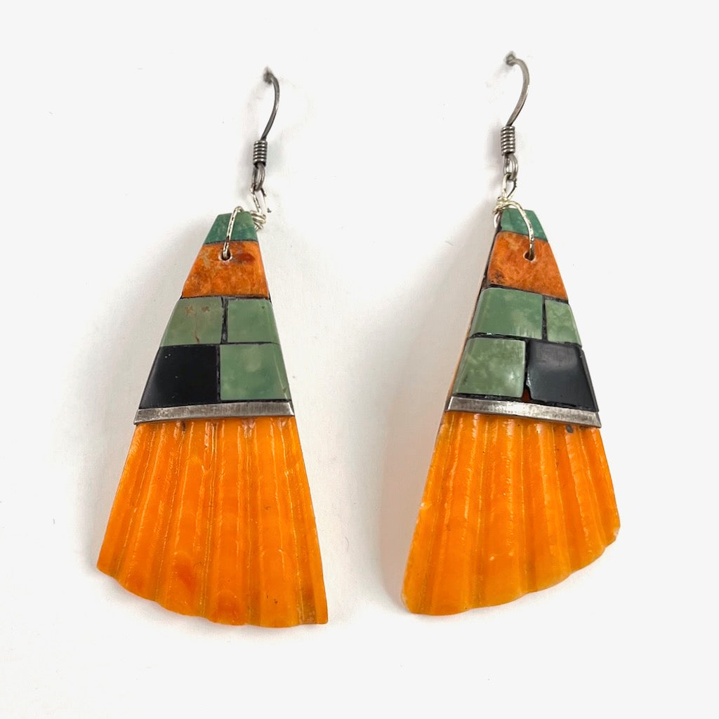 Festive Inlaid Shell Earrings
