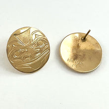 Load image into Gallery viewer, 14kt Gold Bear Earrings<br>By James McGuire
