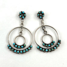 Load image into Gallery viewer, Vintage Zuni Petit Point Hoops
