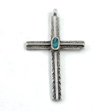 Load image into Gallery viewer, Vintage Sterling Cross With Stone
