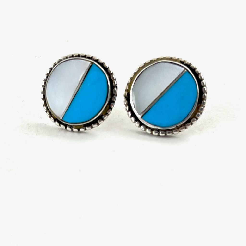 Vintage Zuni Two Toned Studs