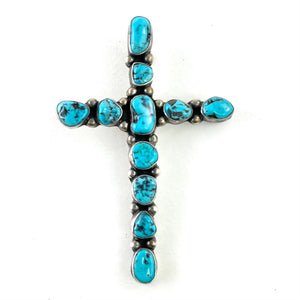 Large Vintage Turquoise Cross