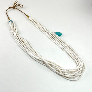 White Clamshell With Turquoise<br>By Jaron Yazzie