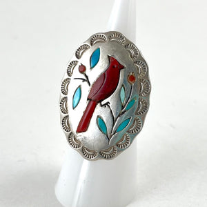 Vintage Zuni Cardinal Ring<br>Size: 6