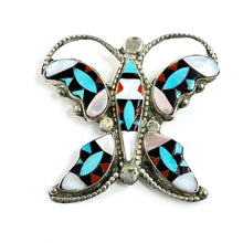 Load image into Gallery viewer, Vintage Inlaid Butterfly Pin
