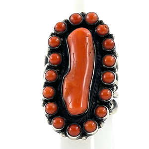 Coral Satellite Ring<br>By Herbert Ration<br>Size: 8