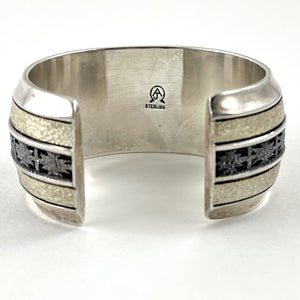 Silver Overlay Bracelet<br>By Al Joe<br>Size: Small
