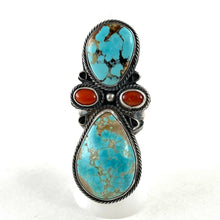 Load image into Gallery viewer, Tall Turquoise With Coral&lt;br&gt;By Sheila Tso&lt;br&gt;Size: 7.5

