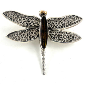 Amber Dragonfly Pendant<br>By Kevin Yazzie