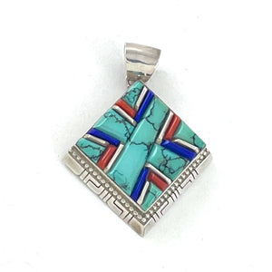 Solid Inlay Pendant<br>By Alvin Tyler Begay