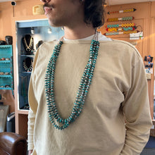 Load image into Gallery viewer, Long Three Strand Turquoise Necklace<br>By Matthew Yatsayte
