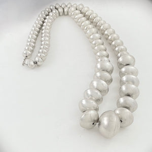 Large Smooth Sterling Beads<br>34.5" long