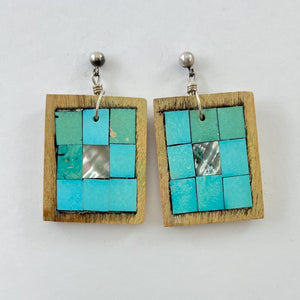 Vintage Inlaid Cottonwood Earrings