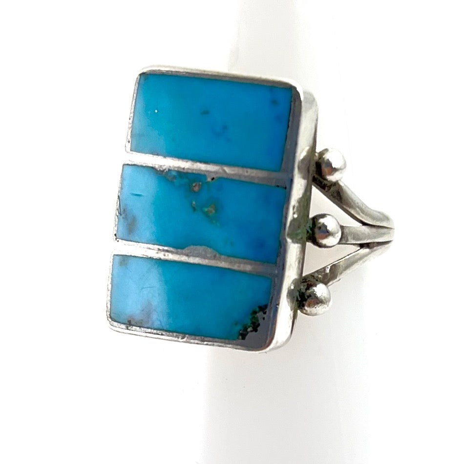 Vintage Zuni Blue Gem Ring<br>Size: 6