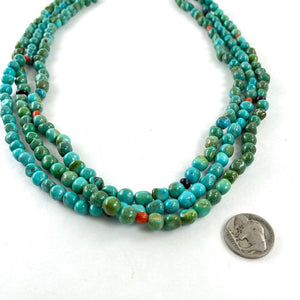 Three Strand Vintage Turquoise Necklace